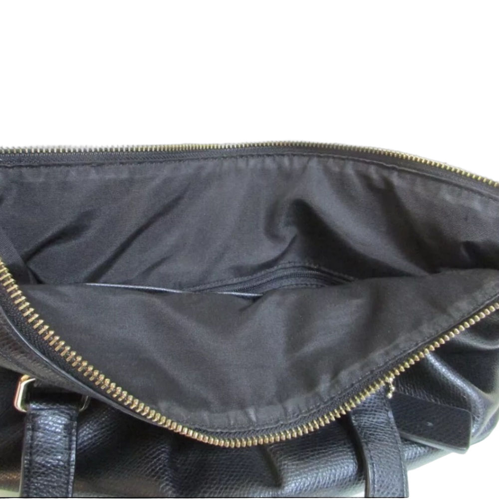 Coach Pleated Leather Tote Navy Blue - Picture 7 of 12